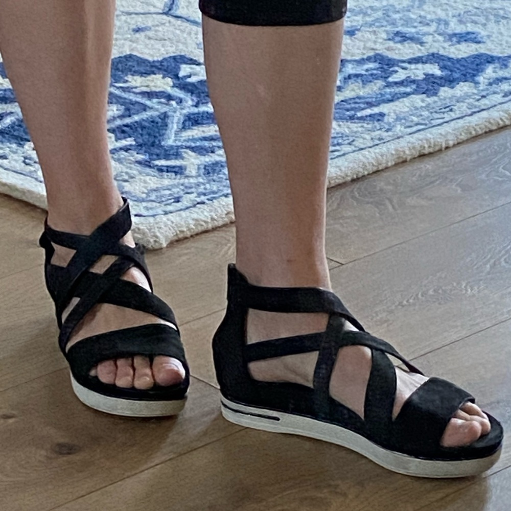 Eileen Fisher Strappy Washed Suede Sneaker Sandal